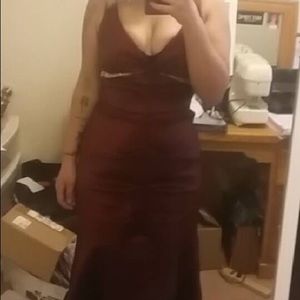 Size 12 prom dress, crimson/maroon red fishtail